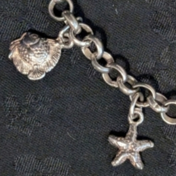 8" 925 Solid Sterling Silver Mini Sea Creature Ocean Charm Bracelet - Picture 16 of 16